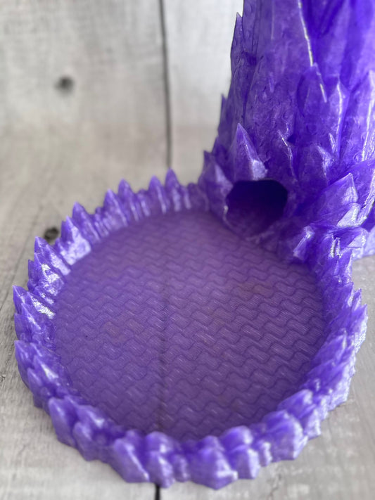 Crystal-Style 3D Printed Dice Tower – Silk PLA, Icy Effect, RPG & DnD Accessory